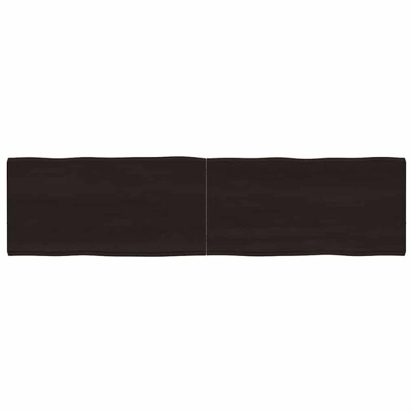 vidaXL bordplade 160x40x(2-4) cm naturlig kant behandlet træ mørkebrun