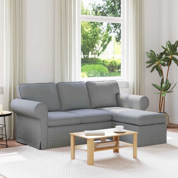 vidaXL Sofa Lysegr&aring; Samlede dimensioner: 195 x 138 x 80 cm (B x D x H)