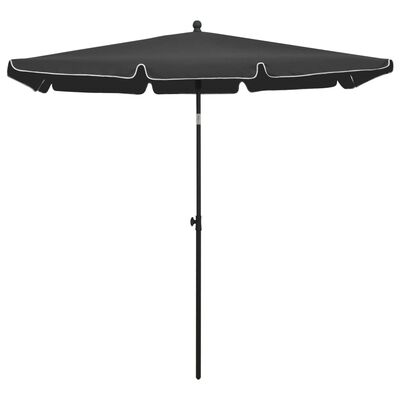 vidaXL parasol med stang 210x140 cm antracitgrå