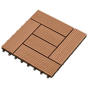 vidaXL Terrasse Flise 11 pcs Brun 30 x 30 cm WPC