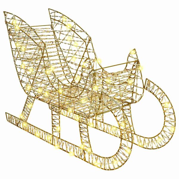 vidaXL Rensdyr Trækker Slæde Varm hvid 70 x 26 x 128,5 cm PET