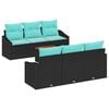 vidaXL Havesofa S&aelig;t 7 stk. Sort polyrattan