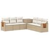vidaXL Sofa S&aelig;t 7 stk. Beige og cremehvid Poly Rattan og St&aring;l