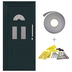 vidaXL Hovedd&oslash;r 98 x 198 cm PVC Antracit