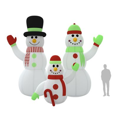 vidaXL oppustelig snemandsfamilie med LED'er 500 cm