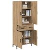 vidaXL Highboard Artisan Egetr&aelig; 69,5 x 34 x 180 cm Konstrueret tr&aelig;