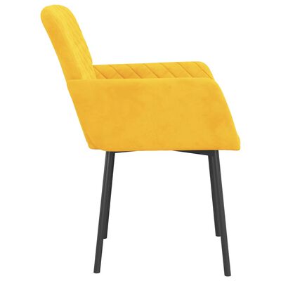 vidaXL spisebordsstole 2 stk. fløjl gul