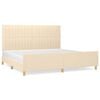 vidaXL sengeramme uden madras 200x200 cm stof cremefarvet