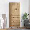 vidaXL Highboard Artisan Egetr&aelig; 69,5 x 34 x 180 cm Konstrueret tr&aelig;