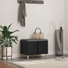 vidaXL Hallb&aelig;nk med pude med opbevaring Sort eg 60 x 38 x 46 cm