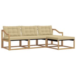 vidaXL Udend&oslash;rs sofagruppe med pude 4 pcs Hvid og Beige
