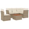 vidaXL sofas&aelig;t til haven 6 dele med hynder polyrattan beige