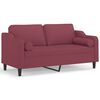 vidaXL 2-personers sofa med pyntepuder 140 cm stof vinr&oslash;d