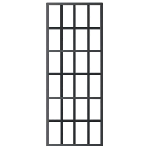 vidaXL skydedør m. monteringssæt 76x205 cm sikkerhedsglas og aluminium