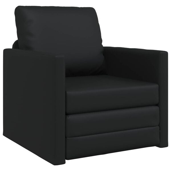 vidaXL 2-i-1 sovesofa 112x174x55 cm kunstl&aelig;der sort