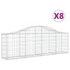 vidaXL buede gabionkurve 8 stk. 200x30x60/80 cm galvaniseret jern
