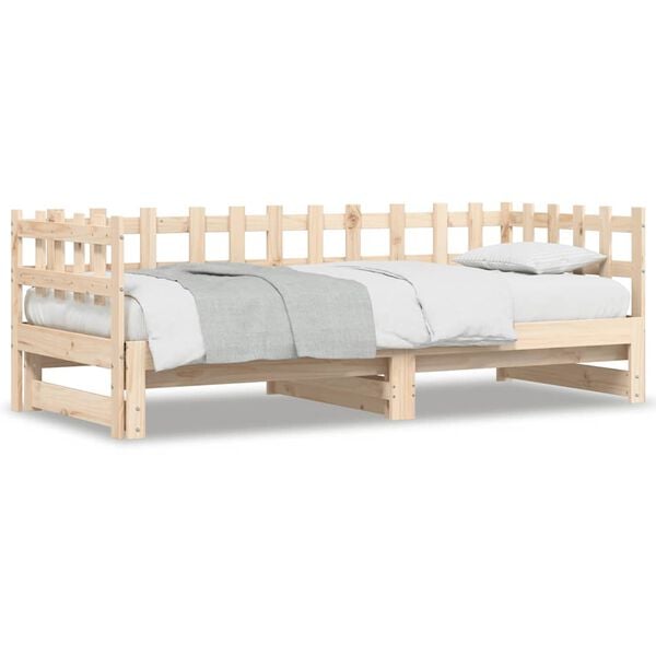 vidaXL daybed med udtr&aelig;k 2x(90x200) cm massivt fyrretr&aelig;