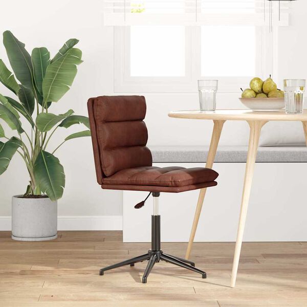 vidaXL Spisebordsstol i skinnende brunt kunstlæder