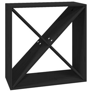 vidaXL vinreol 62x25x62 cm massivt fyrretræ sort