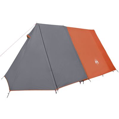 vidaXL 3-personers campingtelt vandtæt grå og orange