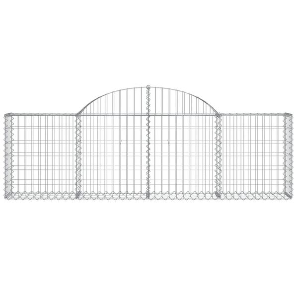 vidaXL buede gabionkurve 6 stk. 200x30x60/80 cm galvaniseret jern