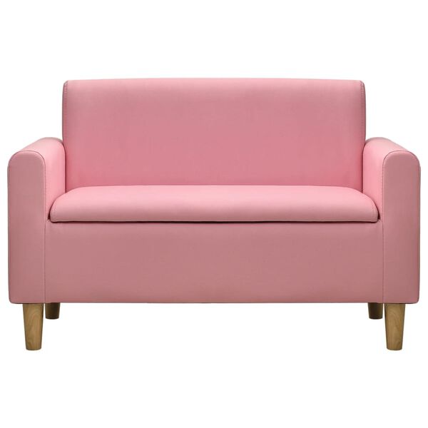 vidaXL 2-personers sofa til b&oslash;rn kunstl&aelig;der pink