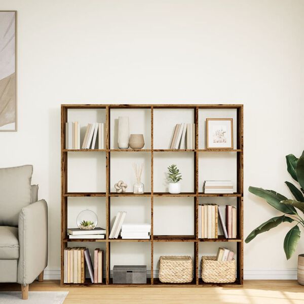 vidaXL bogskab 137,5x29x137,5 cm konstrueret tr&aelig; gammelt tr&aelig;look