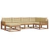 vidaXL Udend&oslash;rs sofagruppe med pude 6 pcs Naturlig og Beige