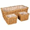 vidaXL Planter Kurv med opbevaring 3 pcs Brun Kubu rattan