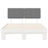 vidaXL Sengestel med Polstret Hovedgavl Lysegrå 135 x 190 cm