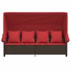 vidaXL loungesofa med baldakin og hynder polyrattan brun