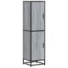 vidaXL skab 35,5x35x139 cm konstrueret tr&aelig; gr&aring; sonoma-eg og metal