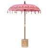 vidaXL Balinesisk parasol med base Lyser&oslash;d 185 x 185 x 260 cm