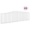 vidaXL buede gabionkurve 8 stk. 400x30x100/120 cm galvaniseret jern