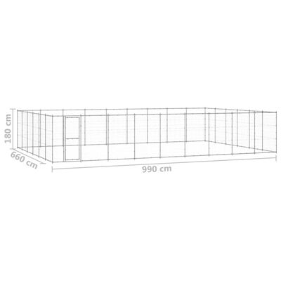 vidaXL udendørs hundebur 65,34 m² galvaniseret stål