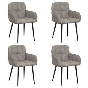 vidaXL Spisestole 4 stk. Faux Suede L&aelig;der Lysegr&aring; 59 x 56,5 x 85 cm