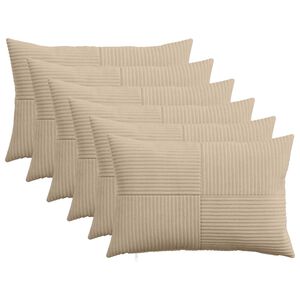 vidaXL Pudebetr&aelig;k 6 pcs ALMELO Gr&aring;brun 30 x 50 cm cordfl&oslash;jl