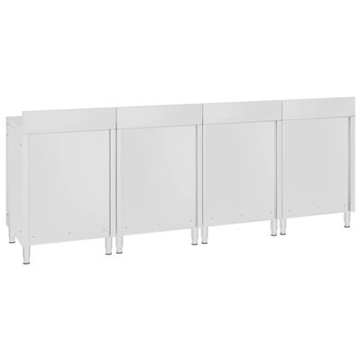 vidaXL kommercielt køkkenbord med skab 240x60x96 cm rustfrit stål