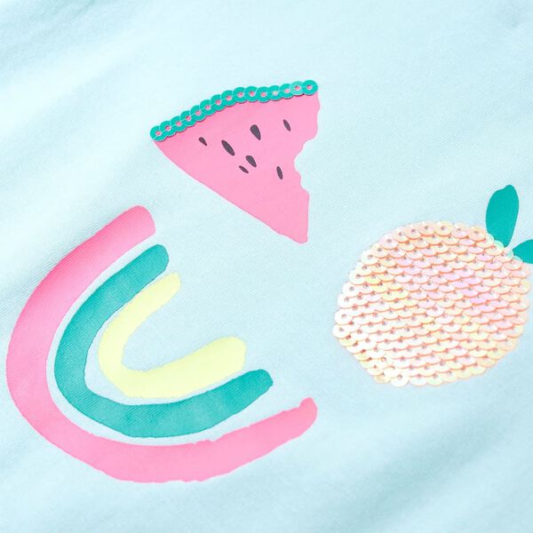 T-shirt til børn str. 92 akvamarinblå