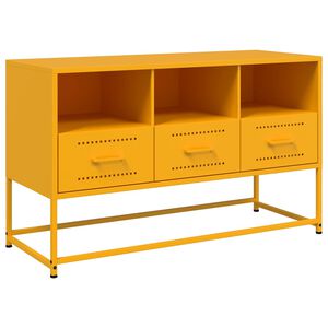 vidaXL tv-bord 100,5x39x60,5 cm st&aring;l sennepsgul