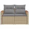 vidaXL 2-personers havesofa med hynder polyrattan beige