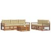 vidaXL Udend&oslash;rs sofagruppe med pude 6 pcs Naturlig og Beige