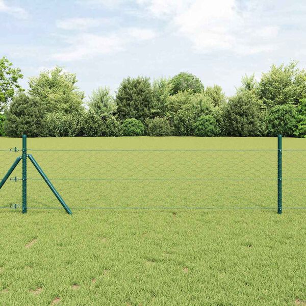 vidaXL Hegnsp&aelig;l Gr&oslash;n 10 x 0,8 m (50 mm mesh) St&aring;l og PVC