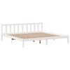 vidaXL seng med reol uden madras 200x200 cm massivt fyrretr&aelig; hvid