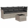 vidaXL sofas&aelig;t 5 dele med hynder polyrattan lysegr&aring;