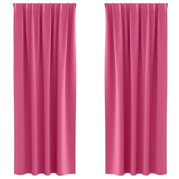 vidaXL Mørklægningsgardiner med ringe 2 pcs Lys Pink 225 x 140 cm