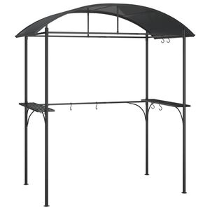 vidaXL grillpavillon med sidehylder 220x115x230 cm st&aring;l antracitgr&aring;