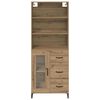 vidaXL Highboard Artisan Egetr&aelig; 69,5 x 34 x 180 cm Konstrueret tr&aelig;