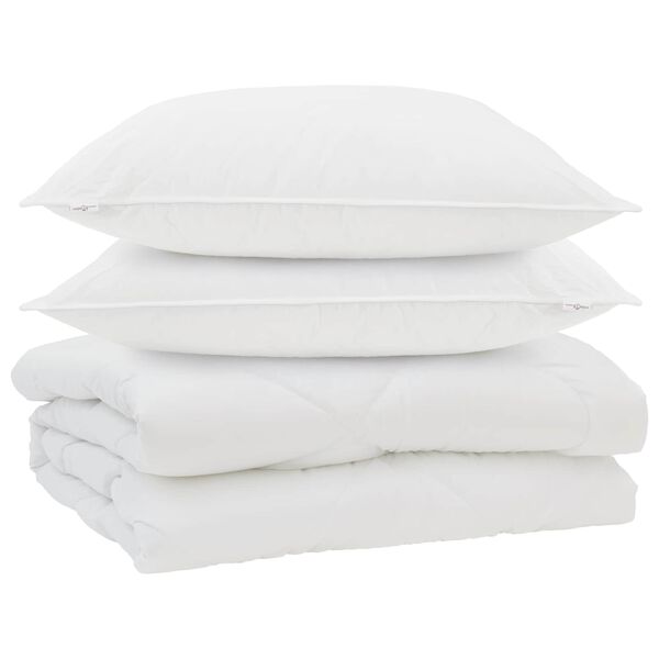 vidaXL Dyne med pude 3 pcs Hvid Mikrofiber