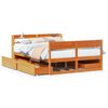 vidaXL sengeramme uden madras 150x200 cm massivt fyrretr&aelig; gyldenbrun